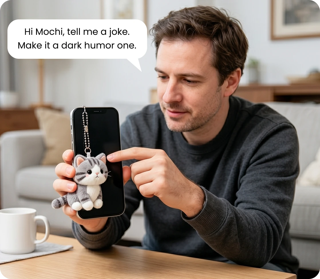 PocketPal with a man at home